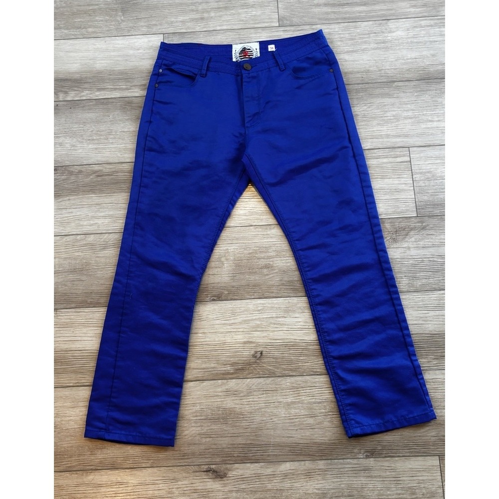 Platini Men's Royal Blue Western-inspired Straight Leg Pants Size 34 *READ‎